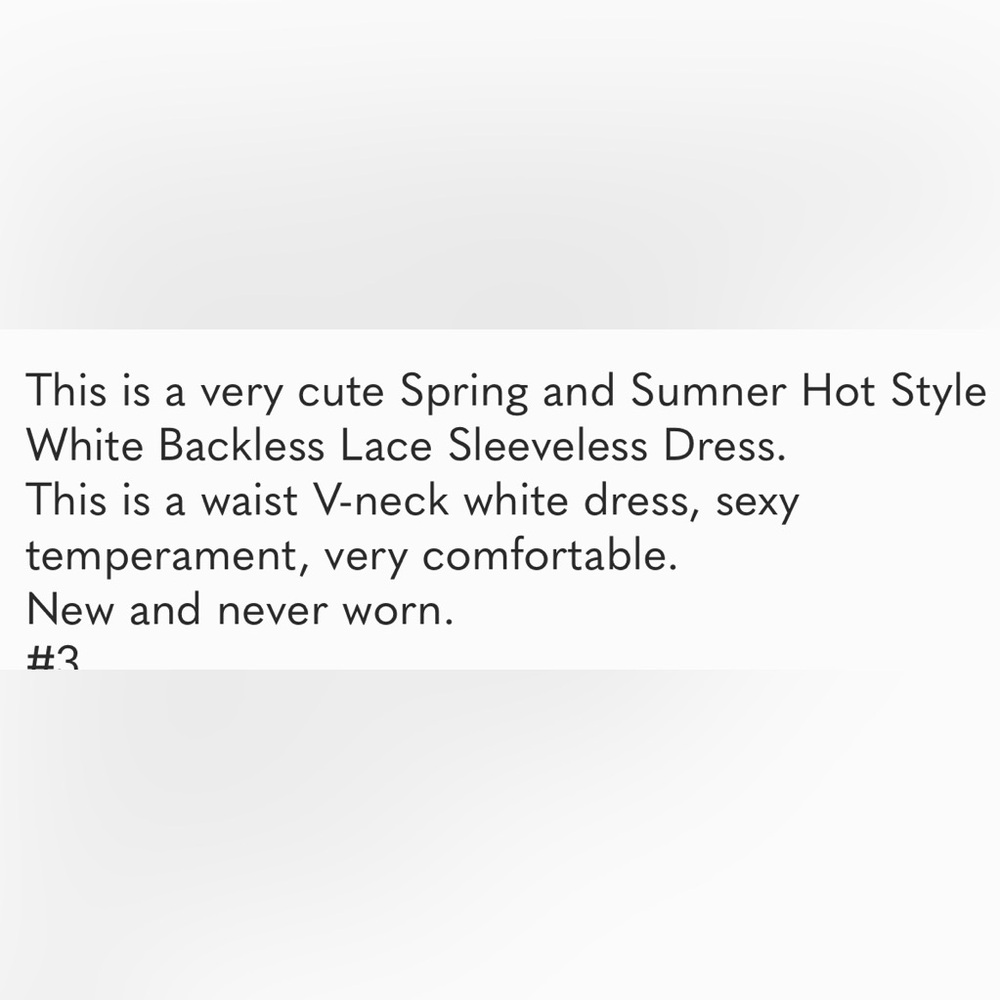 Spring or Summer Hot Style White Backless Lace Sleeveless Dress - Picture 4 of 12